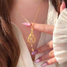 DREVANBOOTSPRO - Hollow Star Cage Clear Simulated Zirconia Multi Dangle Necklace Silver Tone Thin Chain Women Romantic Daily Ornaments